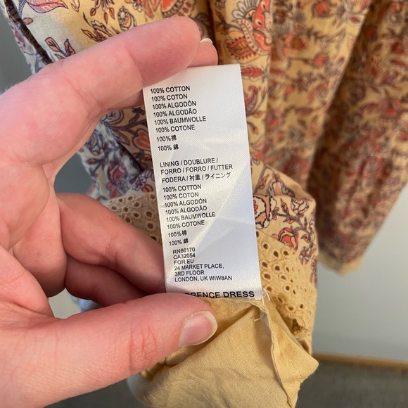 Anthropologie "Seen Worn Kept" Yellow Floral Dress - XL - Picture 4 of 5